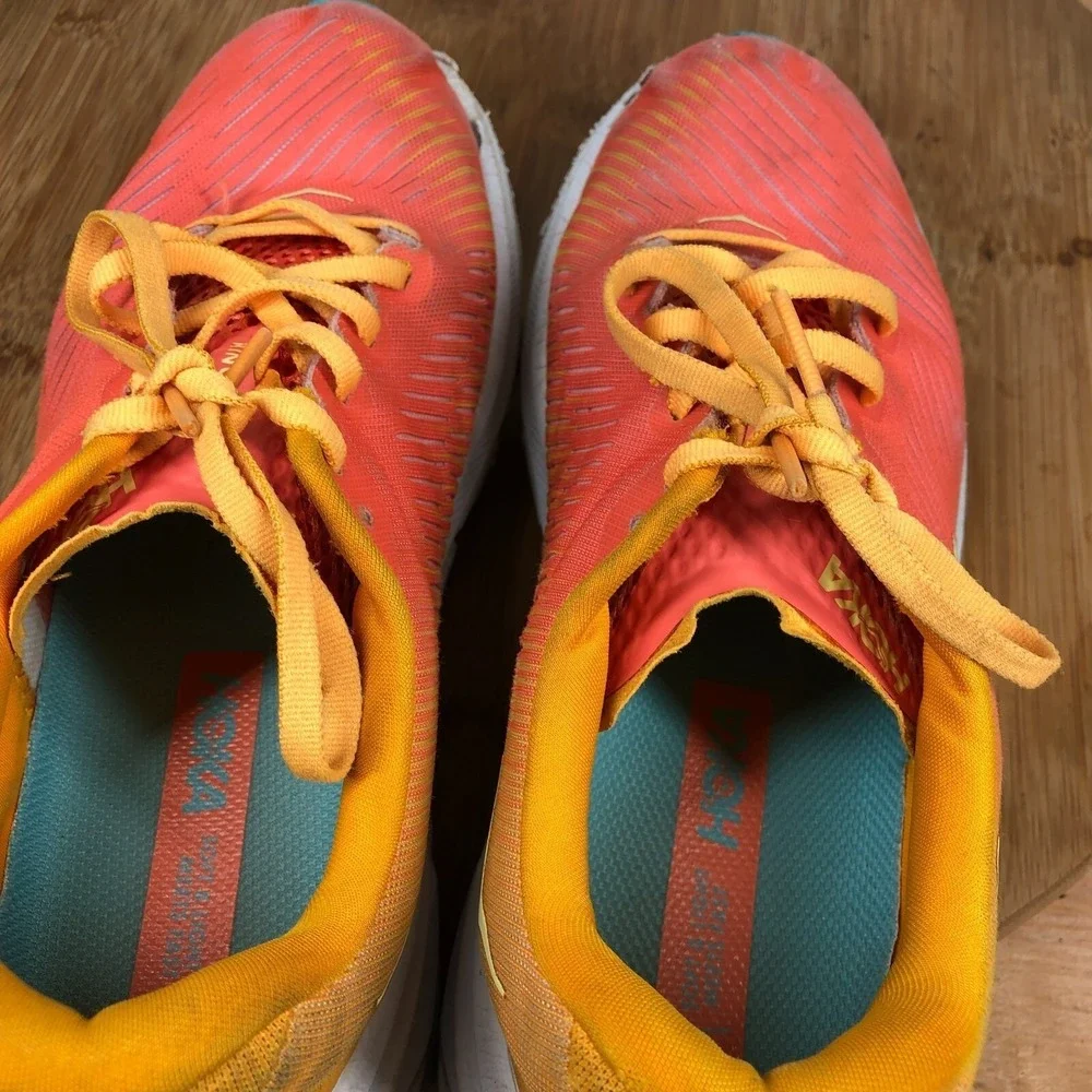 Hoka rincon 3 Womens size 7.5 shoes orange athletic running sneakers